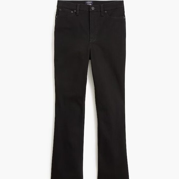 J. Crew Mid-Rise Flare Crop black in All Day Stretch NWT - Picture 3 of 3